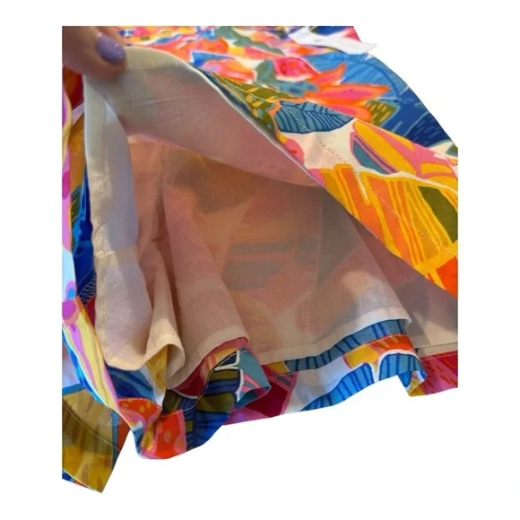 Vibrant Floral Flutter-Sleeve Romper - Orange Multi - Picture 9 of 16